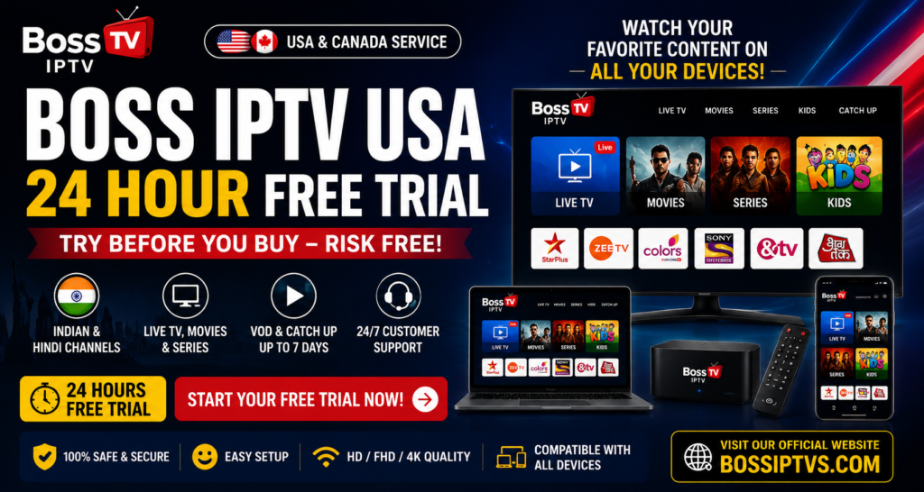 Boss IPTV 24-Hour Free Trial